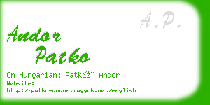 andor patko business card